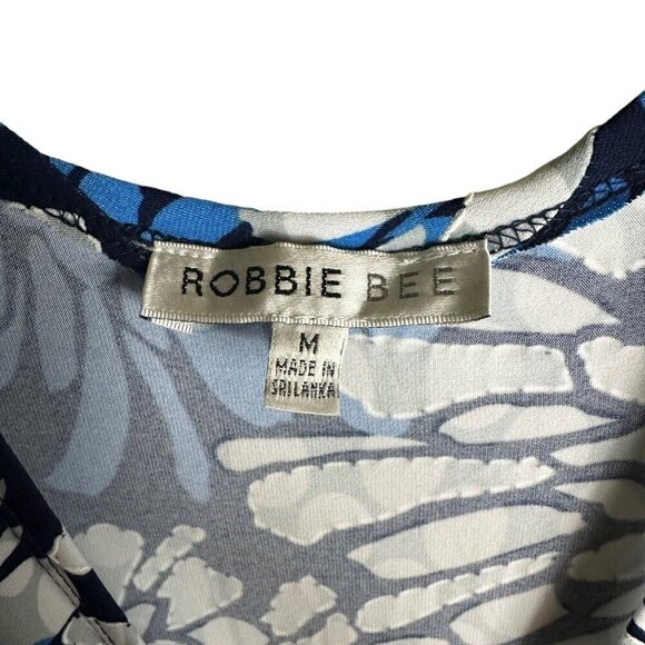 NWT ROBBIE BEE Blue White Floral Wrap Long Maxi Dress Size Medium - Picture 3 of 4